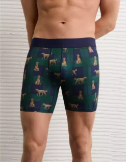 AEO Men's Dog Print 6" Flex Boxer Brief Navy