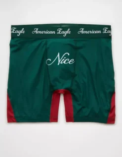 AEO Men's Christmas 6" Flex Boxer Brief Green -American Eagle Fashion 0236 0132 300 f