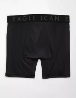AEO Men's Solid 6" Flex Boxer Brief Black -American Eagle Fashion 0236 3804 001 b