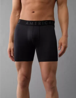 AEO Men's Solid 6" Flex Boxer Brief Black