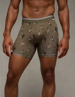 AEO Men's Canada Geese 6" Ultra Soft Boxer Brief Olive