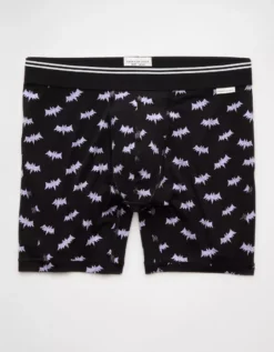AEO Men's Bat 6" Ultra Soft Boxer Brief Black -American Eagle Fashion 0237 0244 001 f