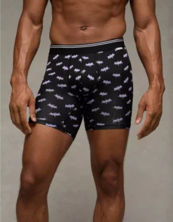 AEO Men's Bat 6" Ultra Soft Boxer Brief Black