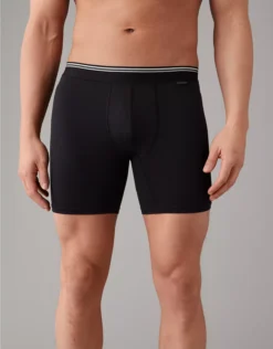 AEO Men's 6" Ultra Soft Boxer Brief Onyx Black
