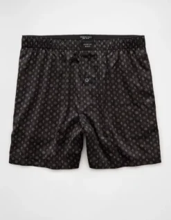 AEO Men's Satin Pocket Boxer Short Charcoal -American Eagle Fashion 0238 0005 008 f