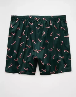AEO Men's Satin Pocket Boxer Short Green -American Eagle Fashion 0238 0028 300 b