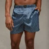 AEO Men's Compass Satin Pocket Boxer Short Blue