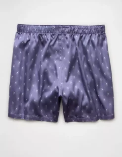 AEO Men's Spiders Satin Pocket Boxer Short Lavender -American Eagle Fashion 0238 0192 580 b