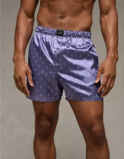 AEO Men's Spiders Satin Pocket Boxer Short Lavender