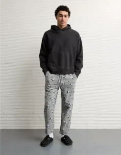 AE Snoopy Halloween Flannel Pant Gray