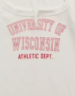 AE Wisconsin Badgers Graphic Notch Neck Tank Top White -American Eagle Fashion 0301 6275 100 d1