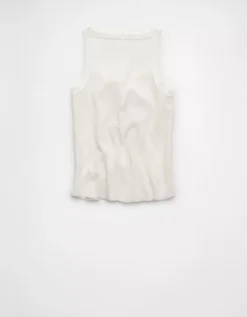 AE LSU Tigers Graphic Notch Neck Tank Top Fresh White -American Eagle Fashion 0301 6275 139 b