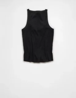 AE Texas Longhorns Graphic Notch Neck Tank Top Black Wash -American Eagle Fashion 0301 6276 081 b