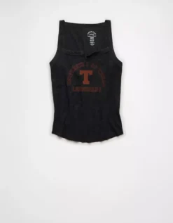 AE Texas Longhorns Graphic Notch Neck Tank Top Black Wash -American Eagle Fashion 0301 6276 081 f