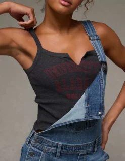 AE Alabama Crimson Tide Graphic Notch Neck Tank Top Faded Black -American Eagle Fashion 0301 6276 094 d2