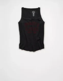AE Alabama Crimson Tide Graphic Notch Neck Tank Top Faded Black -American Eagle Fashion 0301 6276 094 f