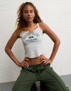 AE Notre Dame Fighting Irish Graphic Notch Neck Tank Top Heather Gray
