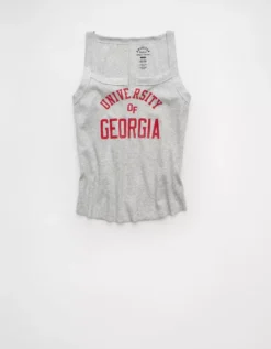AE Georgia Bulldogs Graphic Notch Neck Tank Top Storm Heather -American Eagle Fashion 0301 6279 011 f
