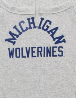 AE Michigan Wolverines Graphic Notch Neck Tank Top Medium Heather Gray -American Eagle Fashion 0301 6279 012 d1