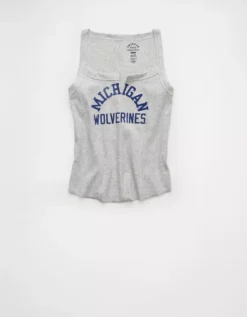 AE Michigan Wolverines Graphic Notch Neck Tank Top Medium Heather Gray -American Eagle Fashion 0301 6279 012 f