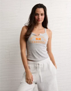 AE Tennessee Volunteers Graphic Notch Neck Tank Top Charcoal Heather