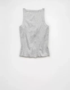 AE USC Trojans Graphic Notch Neck Tank Top Gray Heather -American Eagle Fashion 0301 6279 069 b