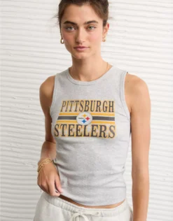 NFL Pittsburgh Steelers Graphic Tank Top Charcoal Heather Gray
