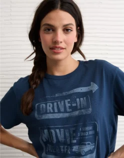 AE Ex-Boyfriend Americana Graphic T-Shirt Navy