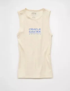 Oracle Red Bull Racing X AE Graphic Tank Top Cream -American Eagle Fashion 0308 6355 106 f