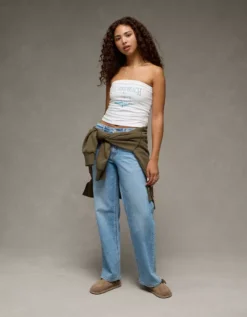 AE X The Summer I Turned Pretty Graphic Tube Top White -American Eagle Fashion 0308 6513 100 os