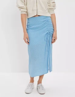 AE Floral Slip Midi Skirt