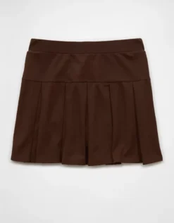 AE Pleated It Knit Skort Chocolate -American Eagle Fashion 0312 4751 285 b