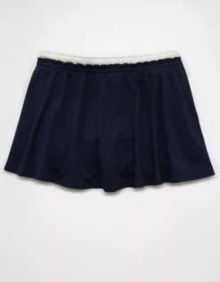 AE High-Waisted Knit Mini Skort Navy -American Eagle Fashion 0312 5040 410 b
