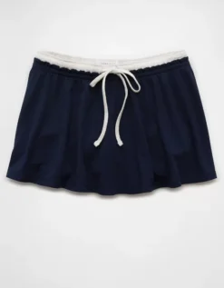 AE High-Waisted Knit Mini Skort Navy -American Eagle Fashion 0312 5040 410 f
