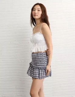 AE High-Waisted Smocked Mini Skirt Multi -American Eagle Fashion 0312 5170 900 os