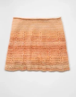 AE High-Waisted Plaid Ruffle Skort Orange -American Eagle Fashion 0312 5206 800 b