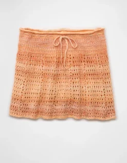 AE High-Waisted Plaid Ruffle Skort Orange -American Eagle Fashion 0312 5206 800 f