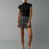 AE It Knit Plaid Skort Black