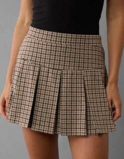 AE Pleated It Knit Plaid Skort Brown -American Eagle Fashion 0313 5030 200 d2