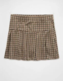 AE Pleated It Knit Plaid Skort Brown -American Eagle Fashion 0313 5030 200 f
