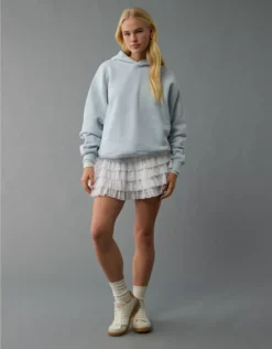 AE High-Waisted Ruffle Mini Skort White