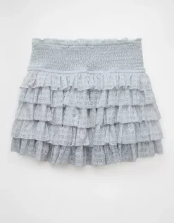 AE High-Waisted Ruffle Mini Skort Light Blue -American Eagle Fashion 0313 5038 401 b