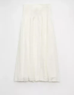 AE High-Waisted Smocked Maxi Skirt Cream -American Eagle Fashion 0313 5166 106 f