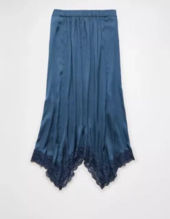 AE High-Rise Midi Skirt Navy -American Eagle Fashion 0313 5184 410 b