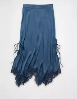 AE High-Rise Midi Skirt Navy -American Eagle Fashion 0313 5184 410 f