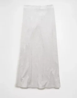 AE High-Waisted Ribbed Knit Maxi Skirt Light Heather Gray -American Eagle Fashion 0313 5228 092 b