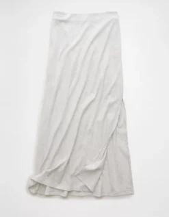 AE High-Waisted Ribbed Knit Maxi Skirt Light Heather Gray -American Eagle Fashion 0313 5228 092 f