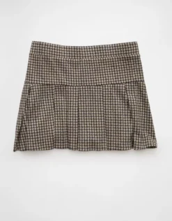 AE It Knit Low-Rise Pleated Plaid Skort Grey -American Eagle Fashion 0313 5314 050 f