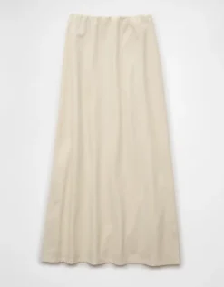 AE High-Waisted Linen-Blend Maxi Skirt Cream -American Eagle Fashion 0313 8452 106 b