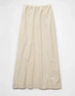 AE High-Waisted Linen-Blend Maxi Skirt Cream -American Eagle Fashion 0313 8452 106 f
